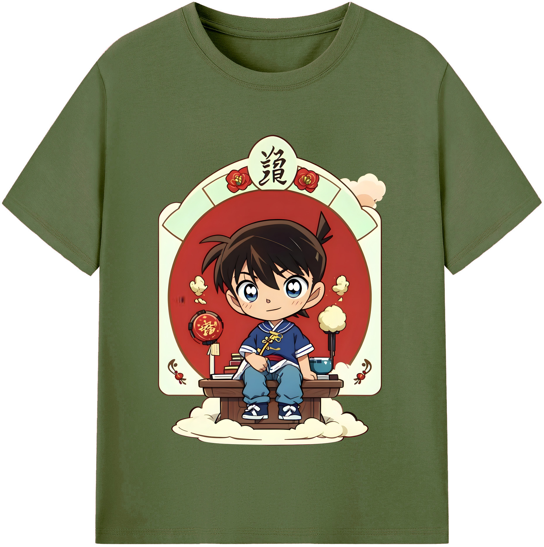 （画像用） 名探偵コナン 江戸川 コナン Detective Conan Conan Edogawa 綿100％半袖Tシャツ（フロントプリント）